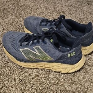 New Balance Navy and Cream Athletic Sneakers